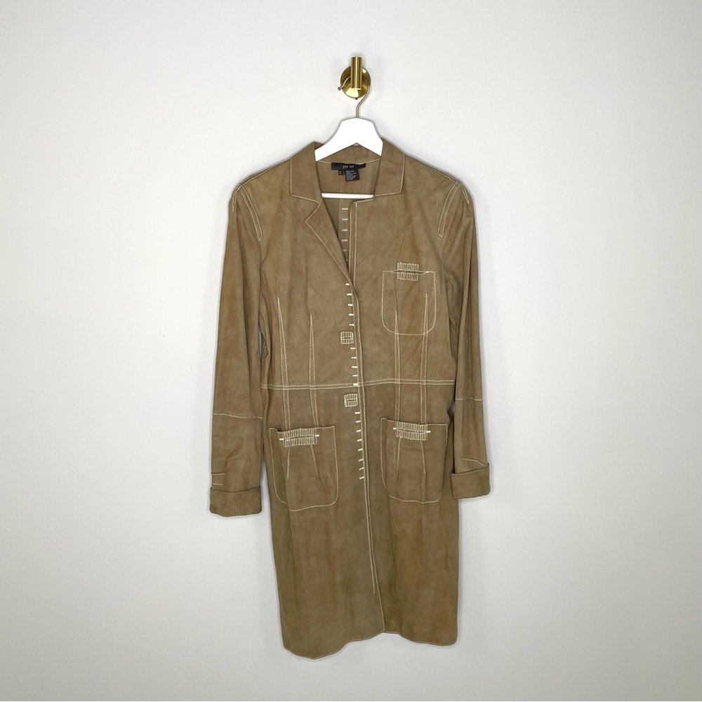 Jacket | Carlisle Camel Suede Trench Contrast Stitching | Western Boho Per Se 6 - Picture 2 of 16